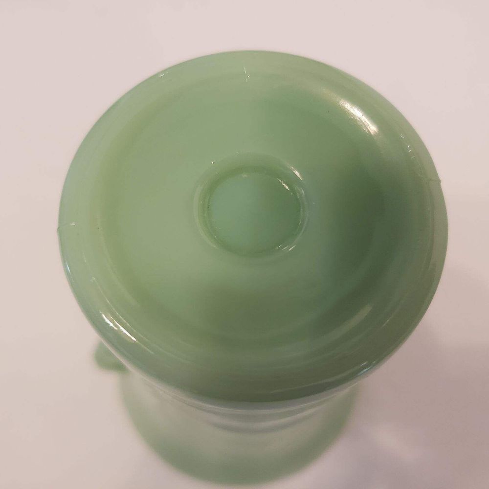 Fire King Jadeite Deco Vase 5 1/4" Scalloped Rim Vintage MCM Mid Century - Picture 5 of 6